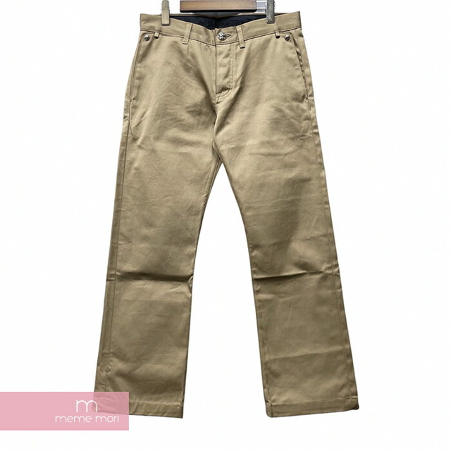 CHROME HEARTS CHINOS クロムハーツ チノパンツ ワークパンツ クロスボール レザー切替 ボタンフライ ベージュ サイズ32【230528】【新古品】【me04】