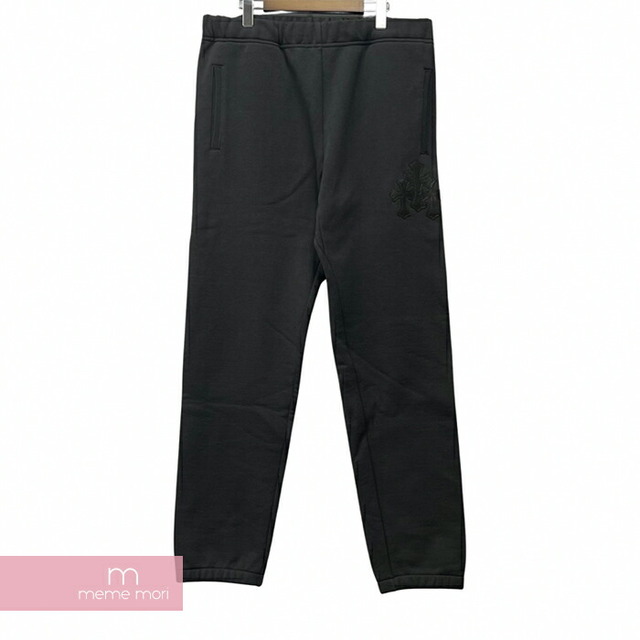 CHROME HEARTS GRP Y NOT Sweat Pants クロムハーツ ワイノットスウェットパンツ クロスレザーパッチ シルバープレート ブラック サイズL【230526】【-A】【me04】