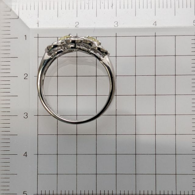 【CJ】フェミニンなハートのデザイン！Pt900ダイヤリング 12号 レディースのアクセサリー(リング(指輪))の商品写真