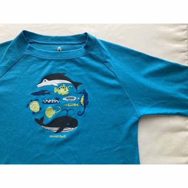 mont bell(モンベル)のモンベル キッズ ロンT 長袖 ブルー 130 キッズ/ベビー/マタニティのキッズ服男の子用(90cm~)(Tシャツ/カットソー)の商品写真