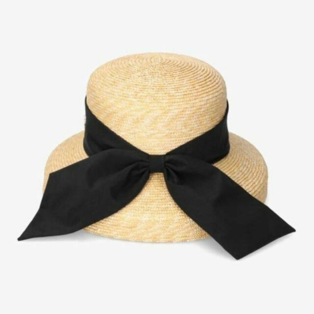 ブラック】Chapeau d' O シャポードオー カサブランカ 麦わら帽子の