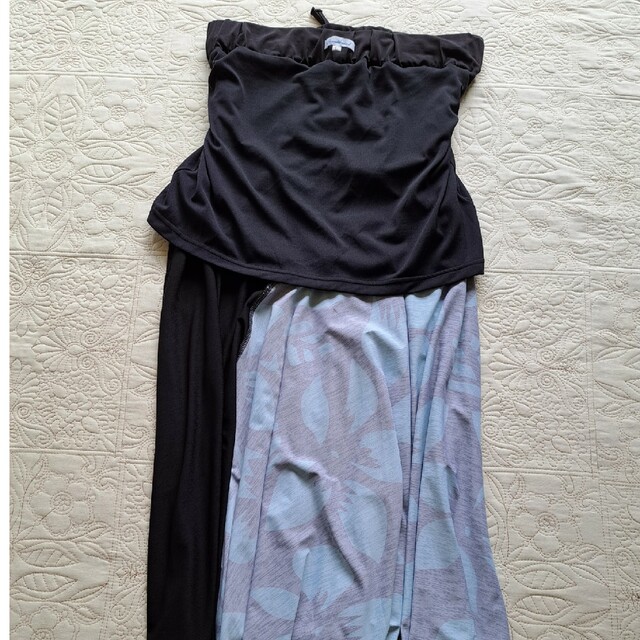 Maunaloa  mmj　ｵｰｼｬﾝﾌﾞﾙｰﾊﾞｰﾄﾞｽｶｰﾄ   Lｻｲｽﾞ レディースのスカート(ロングスカート)の商品写真