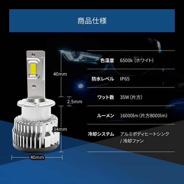 HIDより明るい○ D2R LED化 ヘッドライト N-BOX SLASH 爆光 - 通販 ...