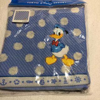 ディズニー(Disney)のドナルドダック　刺繍入り　タオルハンカチ (ハンカチ)