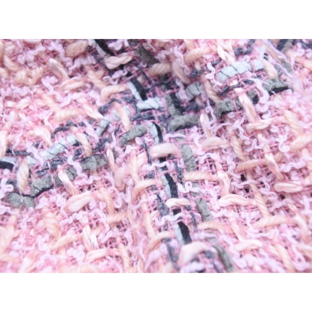 極美品 CHANEL シャネル ニットキャップ ピンク ツイード ココマーク