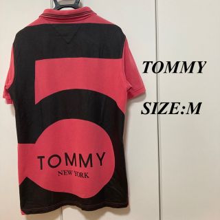 トミーヒルフィガー(TOMMY HILFIGER)のTOMMY ビッグロゴ　ポロシャツ　ピンク　Mサイズ(ポロシャツ)