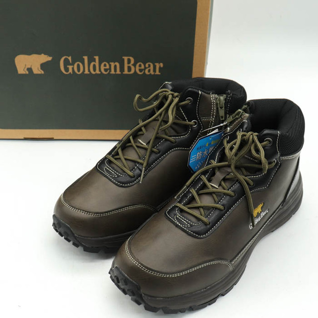 Golden Bear(ゴールデンベア)のゴールデンベア ハイカットスニーカー 未使用 サイドジップ 防水 コンフォート シューズ 靴 メンズ 27cmサイズ ブラウン Golden Bear メンズの靴/シューズ(スニーカー)の商品写真