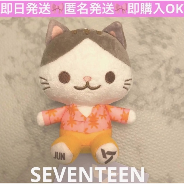 ジュン　ぬいぐるみ　10cm seventeen マスター　猫　黄色　人形