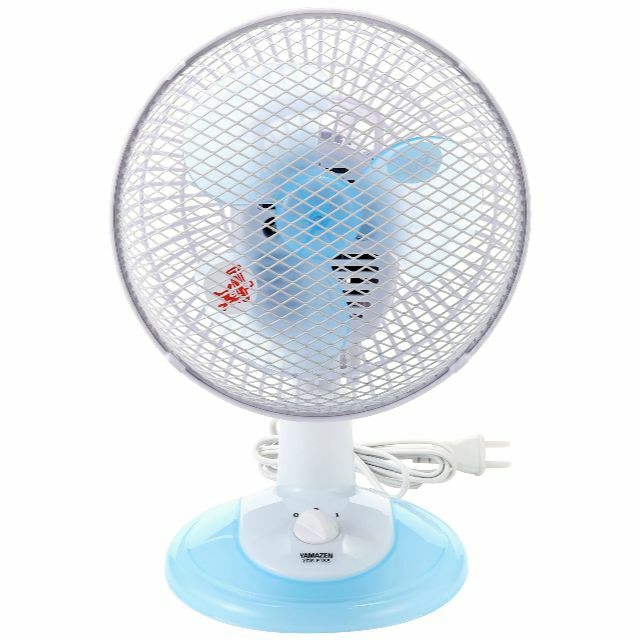 【色: ブルー】山善 扇風機 18cm 卓上 小型 ロータリースイッチ 風量2段