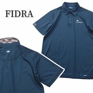 フィドラ(FIDRA)のFIDRA フィドラ ポロシャツ 刺繍 襟裏チェックデザインネイビーM(ウエア)
