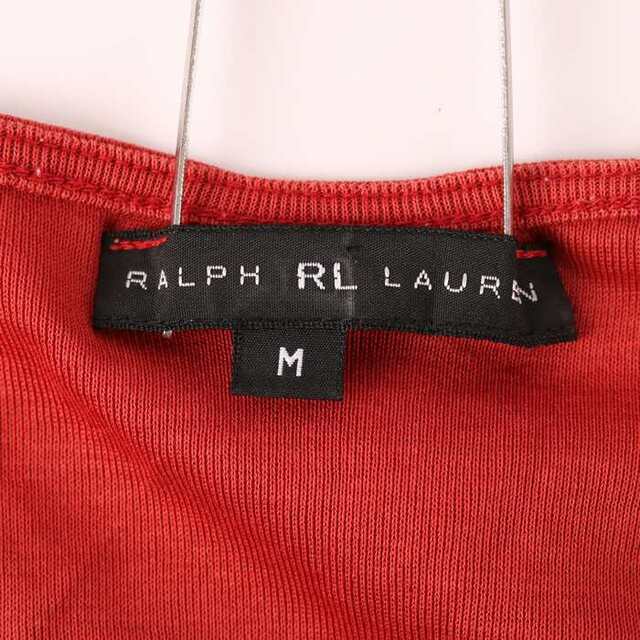 Ralph Lauren(ラルフローレン)のラルフローレン 半袖Tシャツ 無地 ラウンドネック トップス 日本製 コットン100% レディース Mサイズ レッド RALPH LAUREN レディースのトップス(Tシャツ(半袖/袖なし))の商品写真