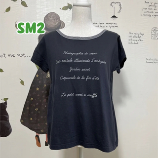 サマンサモスモス(SM2)の🌼最終価格🌼∇656 サマンサモスモス チャコール 後ろチェック リボン(Tシャツ(半袖/袖なし))