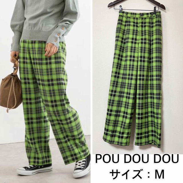 POU DOU DOU(プードゥドゥ)の新品❤️POU DOU DOU チェックセンタープレスパンツ レディースのパンツ(カジュアルパンツ)の商品写真