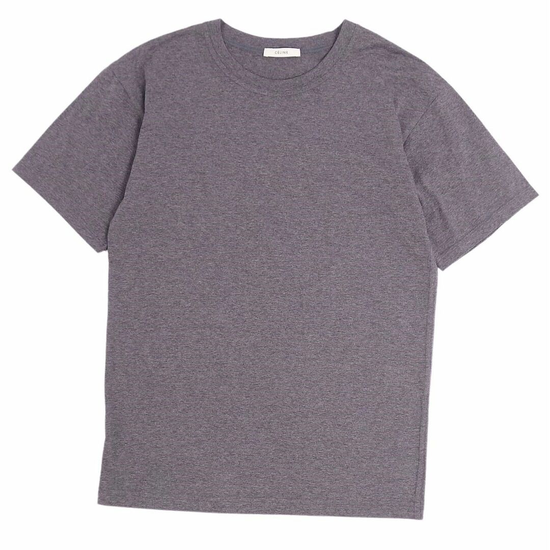 美品 セリーヌ CELINE Tシャツ カットソー フィービー期 半袖 ショートスリーブ 無地 コットン トップス レディース XS グレー約46cm肩幅