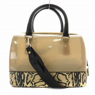 FURLA フルラ　キャンディバッグ(ハンドバッグ)　レオパード\u0026ブラック