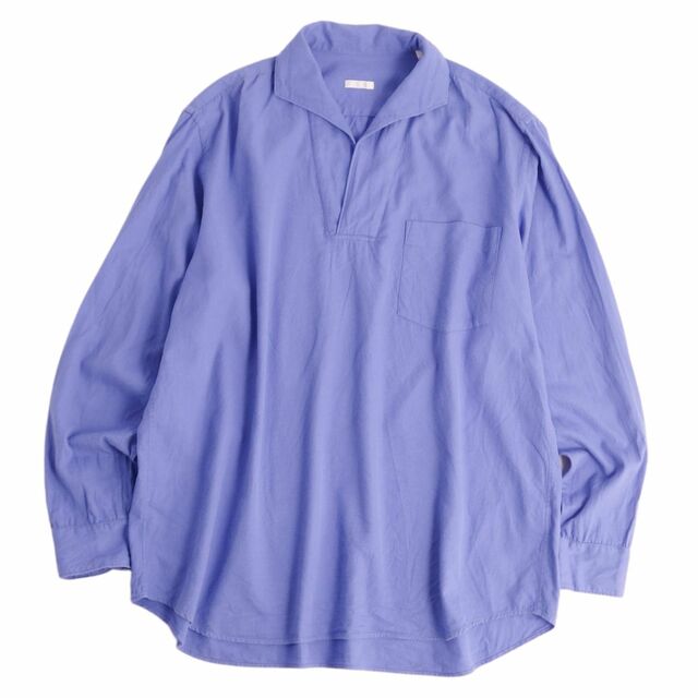 COMOLI(コモリ)のコモリ COMOLI シャツ ポロシャツ ロングスリーブ 無地 コットン トップス メンズ 2(M相当) ブルー メンズのトップス(シャツ)の商品写真