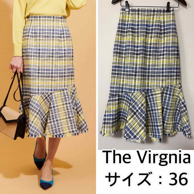 レディースThe Virgnia❤️カラーチェックタイトスカート　チェック　ツイード