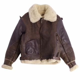 バンソン(VANSON)のバンソン VANSON ジャケット レザージャケット フライトジャケット タイプB-3 ムートン アウター メンズ 42(XL相当) ブラウン(ミリタリージャケット)