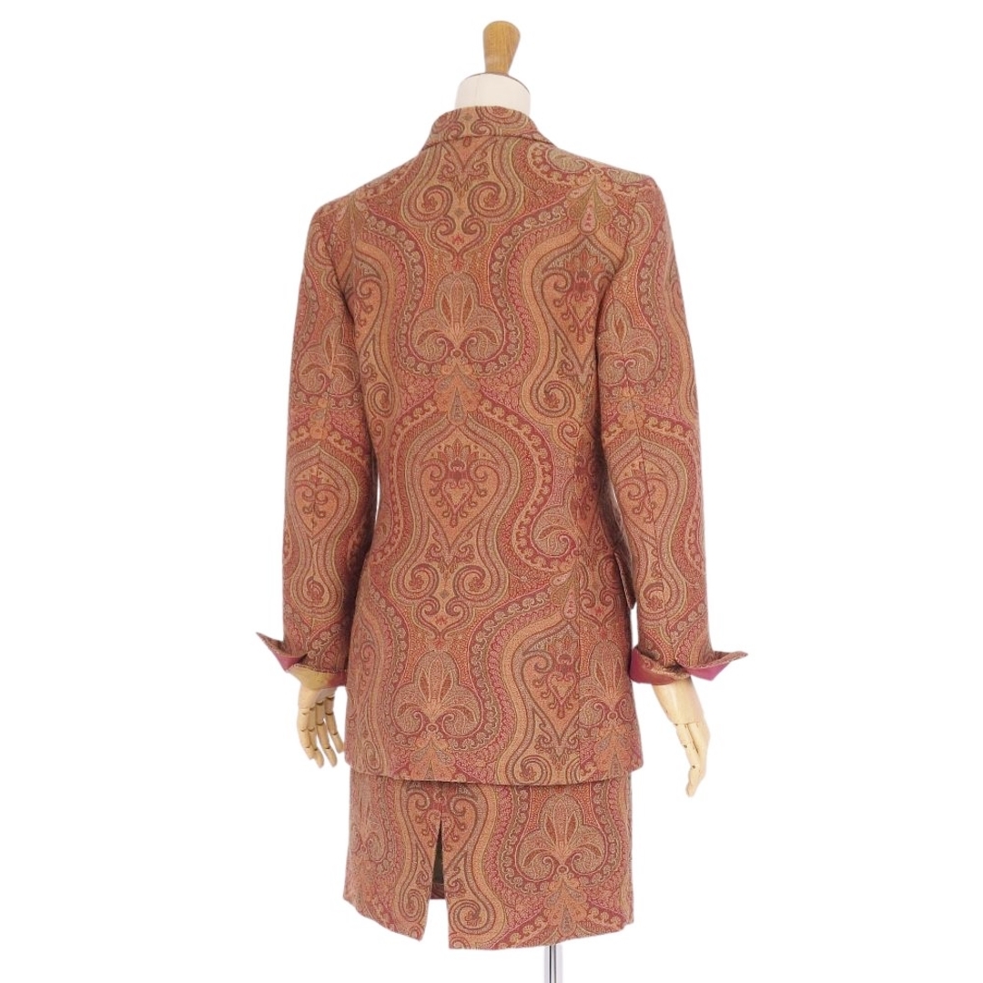 ETRO - 美品 エトロ ETRO セットアップ 3ピース スカートスーツ 総柄 ... 美品 ツイード セットアップ ジャケット スカート フリル イタリア製 ブラウン