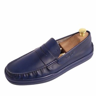 美品 トッズ TOD'S ローファー コインローファー カーフレザー 本革 革靴 メンズ イタリア製 7A(26cm相当) ネイビー