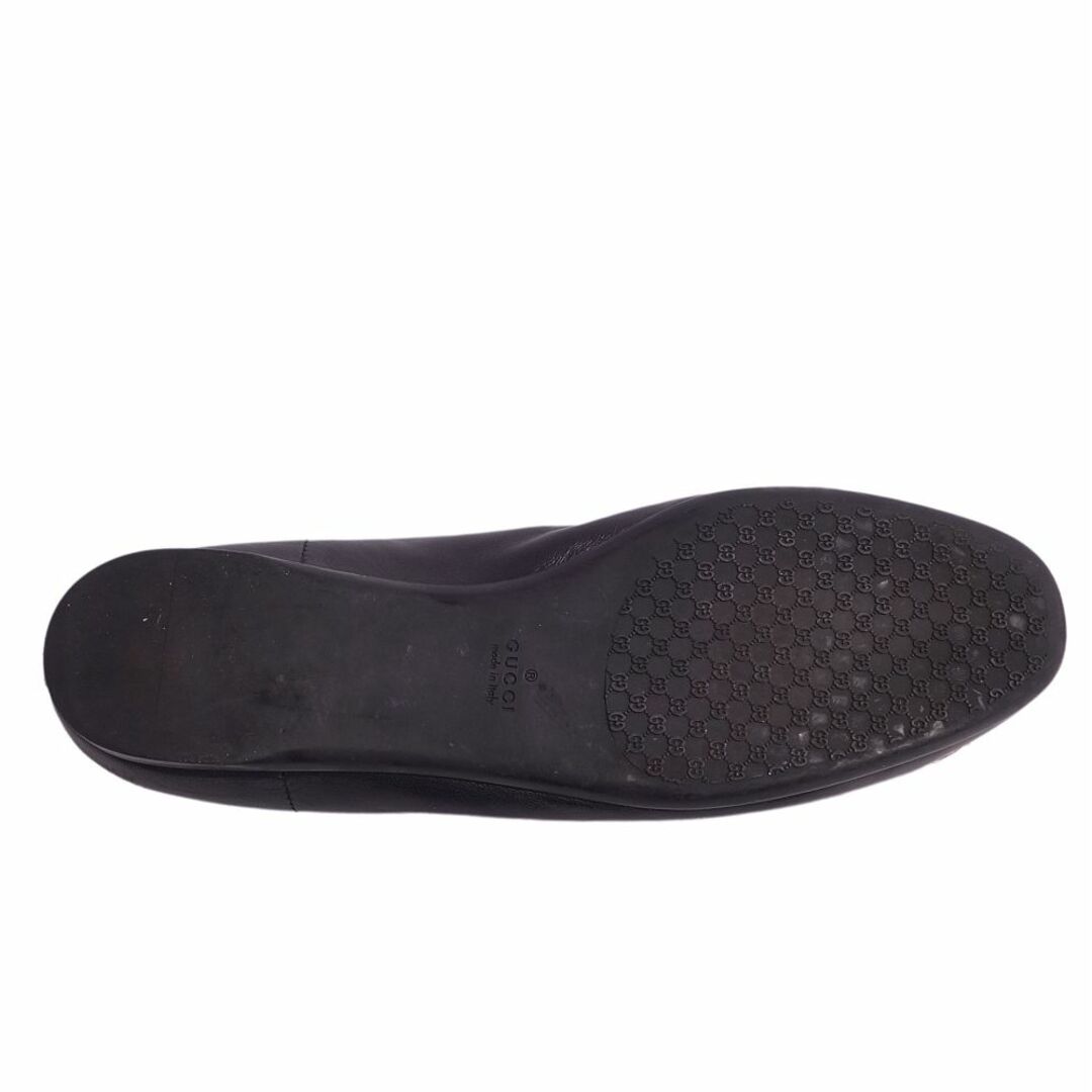 Gucci(グッチ)の美品 グッチ GUCCI パンプス フラットパンプス ホースビット レザー シューズ 靴 レディース イタリア製 36(23cm相当) ブラック レディースの靴/シューズ(ハイヒール/パンプス)の商品写真