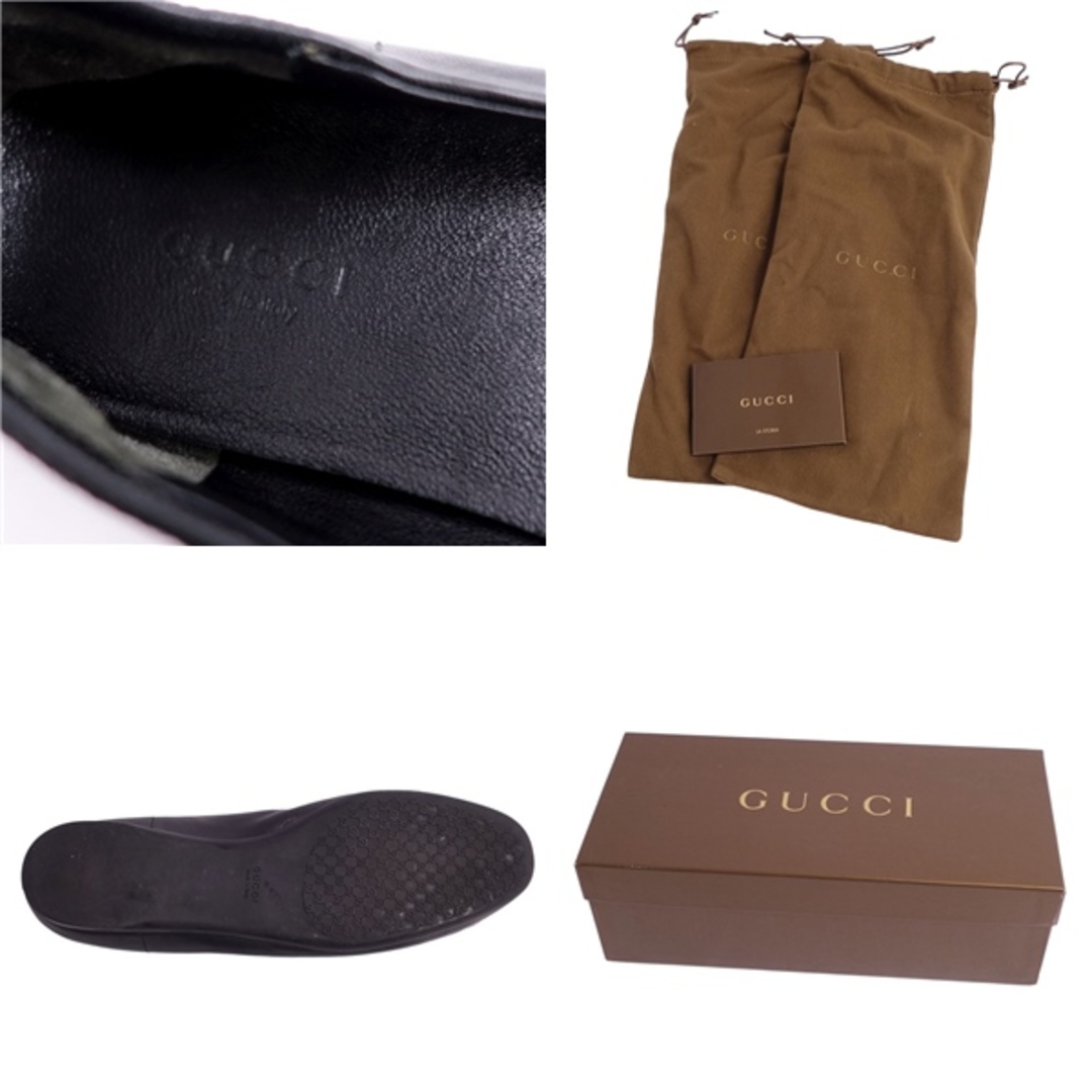 Gucci(グッチ)の美品 グッチ GUCCI パンプス フラットパンプス ホースビット レザー シューズ 靴 レディース イタリア製 36(23cm相当) ブラック レディースの靴/シューズ(ハイヒール/パンプス)の商品写真