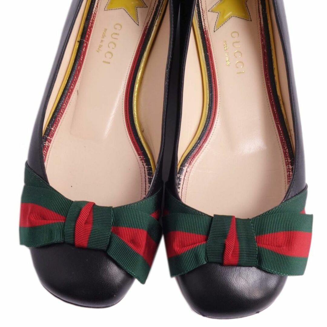 Gucci - グッチ GUCCI パンプス リボン シェリーライン カーフレザー