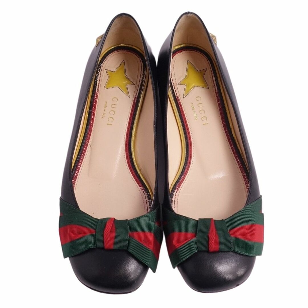 Gucci - グッチ GUCCI パンプス リボン シェリーライン カーフレザー
