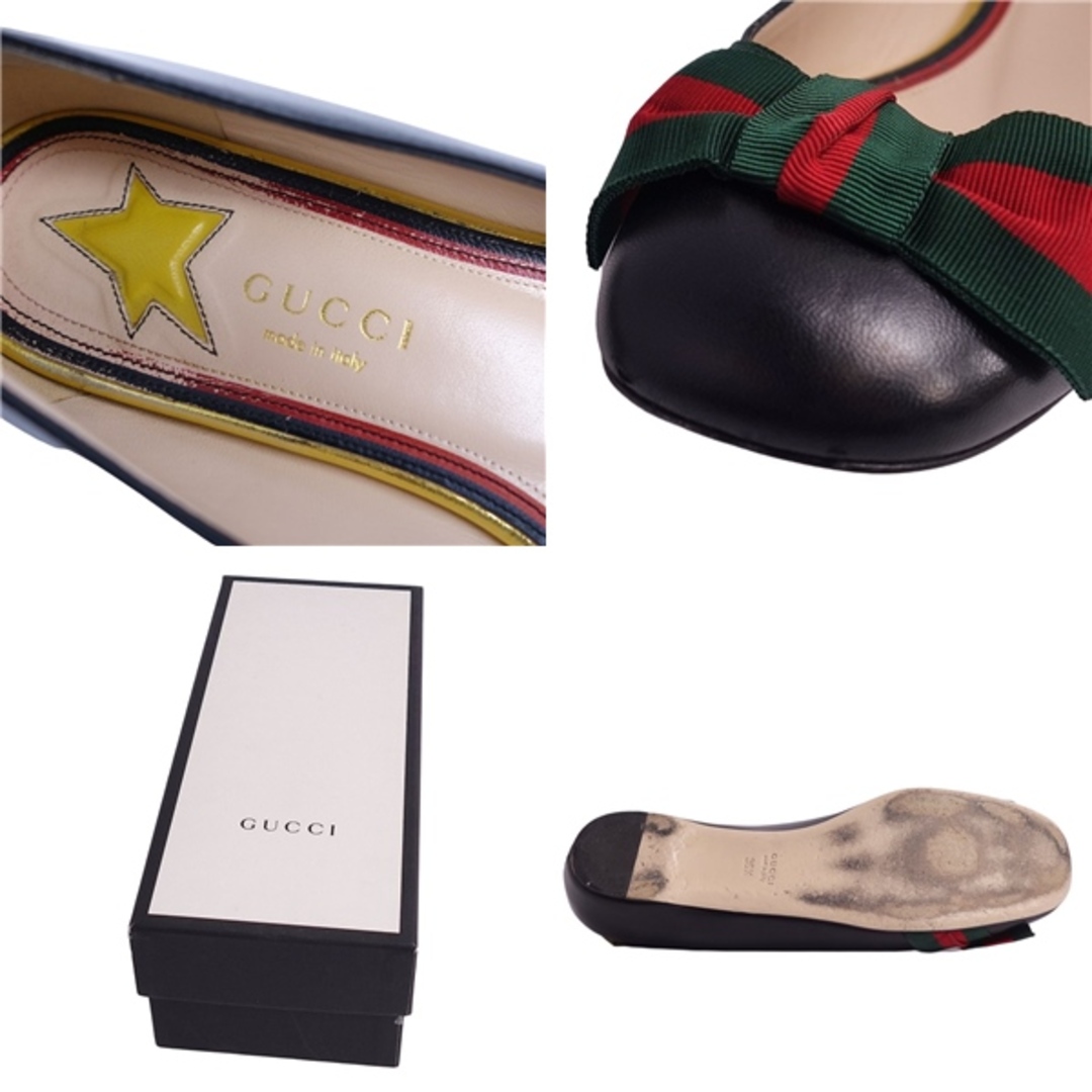 グッチ GUCCI パンプス リボン シェリーライン カーフレザー シューズ 靴 レディース イタリア製 36 1/2(23.5cm相当) ブラック