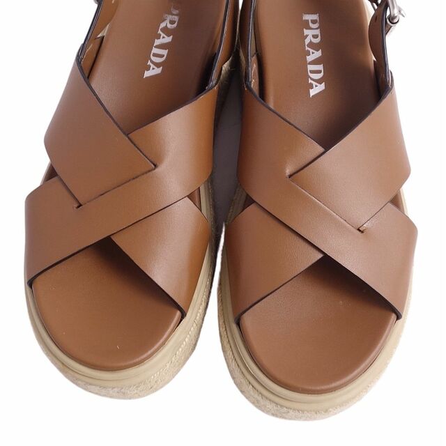 PRADA - 美品 プラダ PRADA サンダル バックストラップ カーフレザー