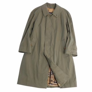 バーバリー(BURBERRY)のVintage バーバリー Burberrys コート 英国製 ライナー付き ステンカラーコート バルマカーンコート コットン100％ アウター レディース M相当 カーキ(ステンカラーコート)