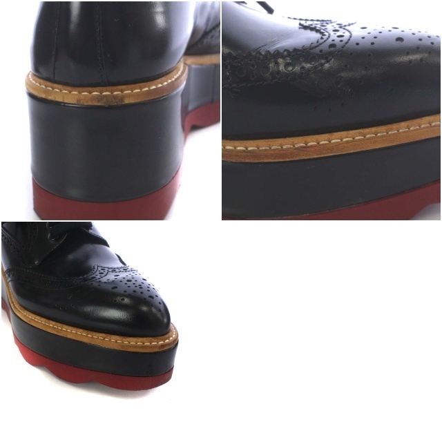 PRADA(プラダ)のプラダ プラットフォームシューズ ウイングチップ レースアップ 34.5  黒 レディースの靴/シューズ(その他)の商品写真