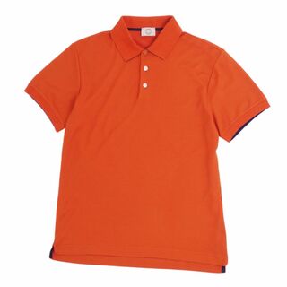 エルメス(Hermes)のエルメス HERMES シャツ ポロシャツ ショートスリーブ 鹿の子 セリエボタン コットン トップス メンズ S オレンジ(シャツ)