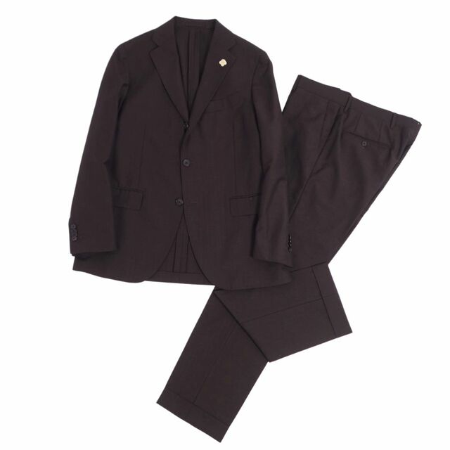最新の激安 春夏 スーツ シングル セットアップ LARDINI ラルディーニ 美品 ウール ブラウン 50(M相当) イタリア製 パンツ ジャケット モヘア セットアップ