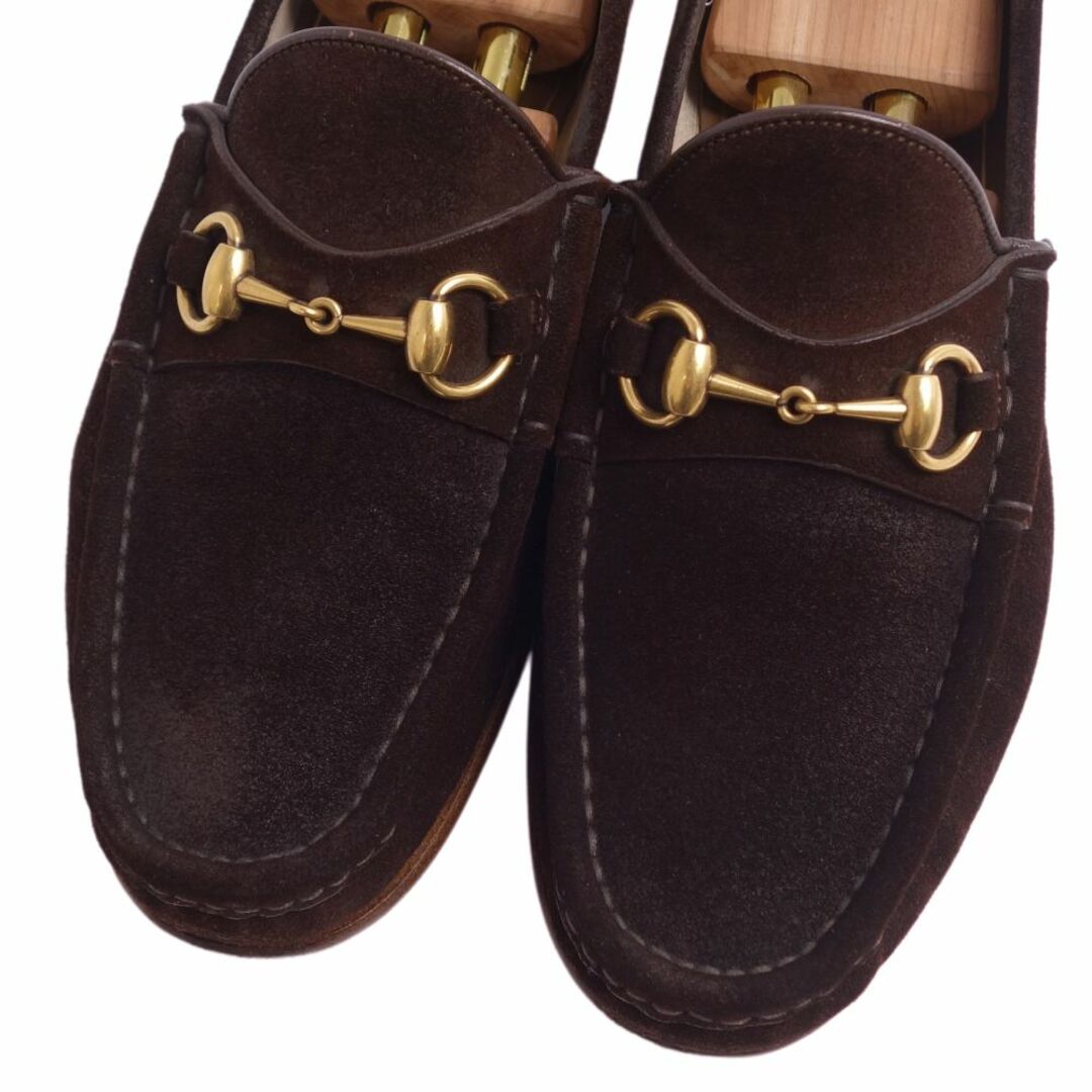Gucci(グッチ)のグッチ GUCCI ローファー ホースビット スウェードレザー シューズ 靴 メンズ イタリア製 8(27cm相当) ブラウン メンズの靴/シューズ(ドレス/ビジネス)の商品写真