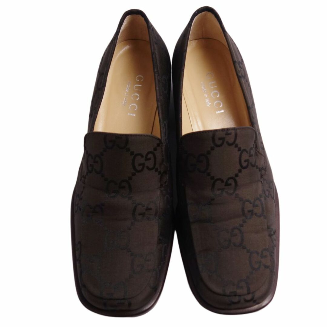 Gucci(グッチ)のグッチ GUCCI パンプス ローファー GG柄 キャンバス ヒール シューズ 靴 レディース イタリア製 36 1/2C(23.5cm相当) ブラウン レディースの靴/シューズ(ハイヒール/パンプス)の商品写真