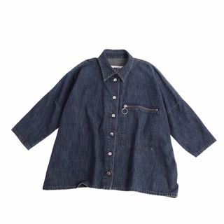 エムエムシックス(MM6)の美品 エムエムシックス MM6 Maison Margiela シャツ ジャケット デニム コットン トップス レディース イタリア製 M インディゴブルー(シャツ/ブラウス(半袖/袖なし))