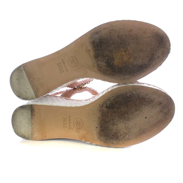 CHANEL(シャネル)のシャネル サンダル ウエッジソール ココマーク 36.5C ピンク G35643 レディースの靴/シューズ(サンダル)の商品写真