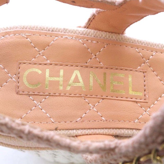 CHANEL(シャネル)のシャネル サンダル ウエッジソール ココマーク 36.5C ピンク G35643 レディースの靴/シューズ(サンダル)の商品写真