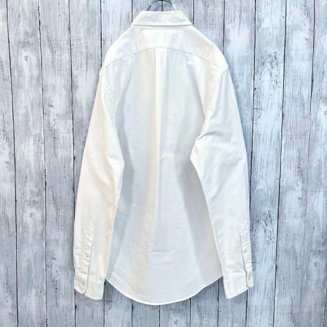 ラルフローレン　ワンポイントカラーポロ刺繍オックスフォードBDシャツ　サイズM白