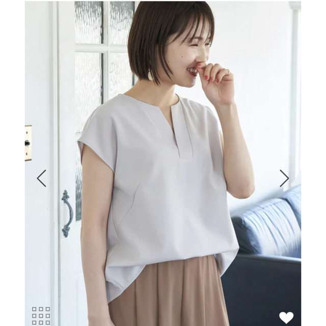 Rope' Picnic(ロペピクニック)のROPÉ PICNIC 麻調キーネックブラウス レディースのトップス(シャツ/ブラウス(半袖/袖なし))の商品写真