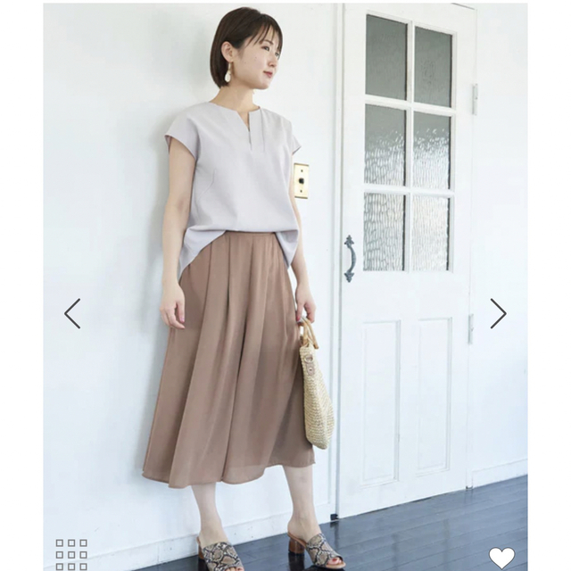 Rope' Picnic(ロペピクニック)のROPÉ PICNIC 麻調キーネックブラウス レディースのトップス(シャツ/ブラウス(半袖/袖なし))の商品写真