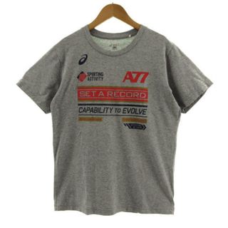 アシックス(asics)のアシックス asics Tシャツ 半袖 ロゴプリント コットン混 グレー M(その他)