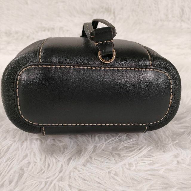 極美品 FURLA レザー ダフネ 2WAY ショルダーバッグ 黒 巾着