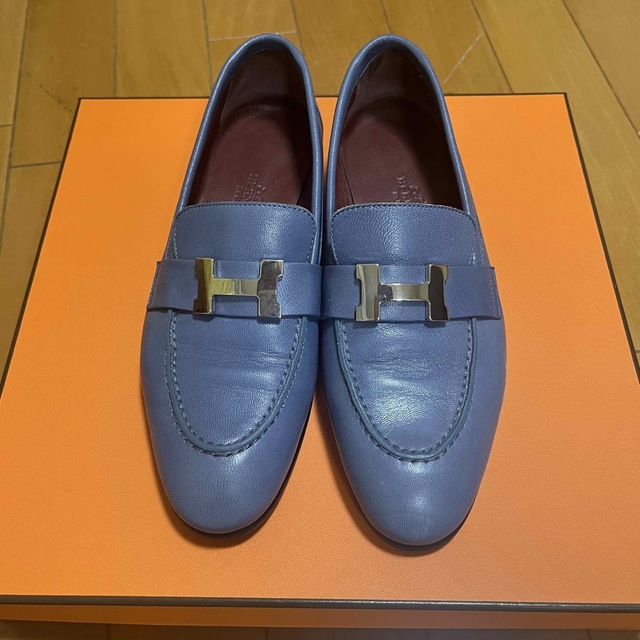 アウトレットショッピング Hermes モカシンパリ シルバー金具