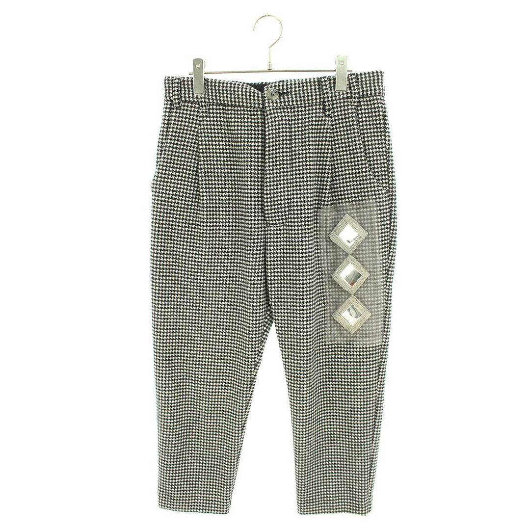 ソングフォーミュート SONG FOR THE MUTE  22AW  MIRROR PANTS -HOUNDTOOTH- 22.2 LES OLYMPIADES 千鳥格子柄スラックス ミラーロングパンツ  メンズ 46