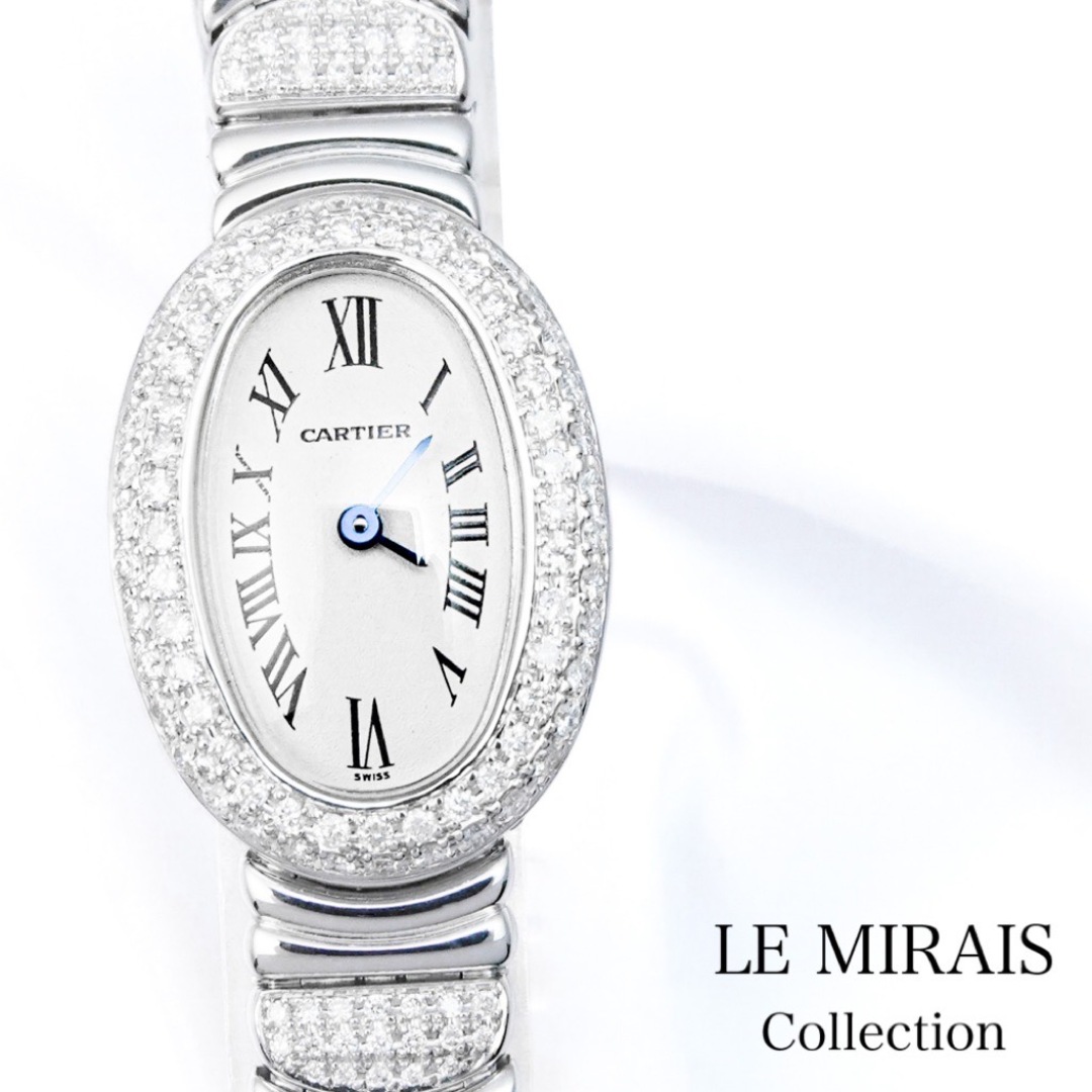 Cartier(カルティエ)の【仕上済】カルティエ ミニベニュワール K18 WG ベゼル&ブレスハーフダイヤ K18WG レディース 腕時計 CARTIER 時計 レディースのファッション小物(腕時計)の商品写真