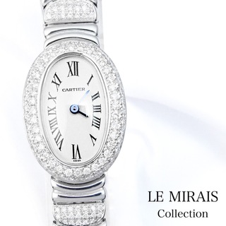 Cartier - 【仕上済】カルティエ ミニベニュワール K18 WG ベゼル&ブレスハーフダイヤ K18WG レディース 腕時計 CARTIER 時計
