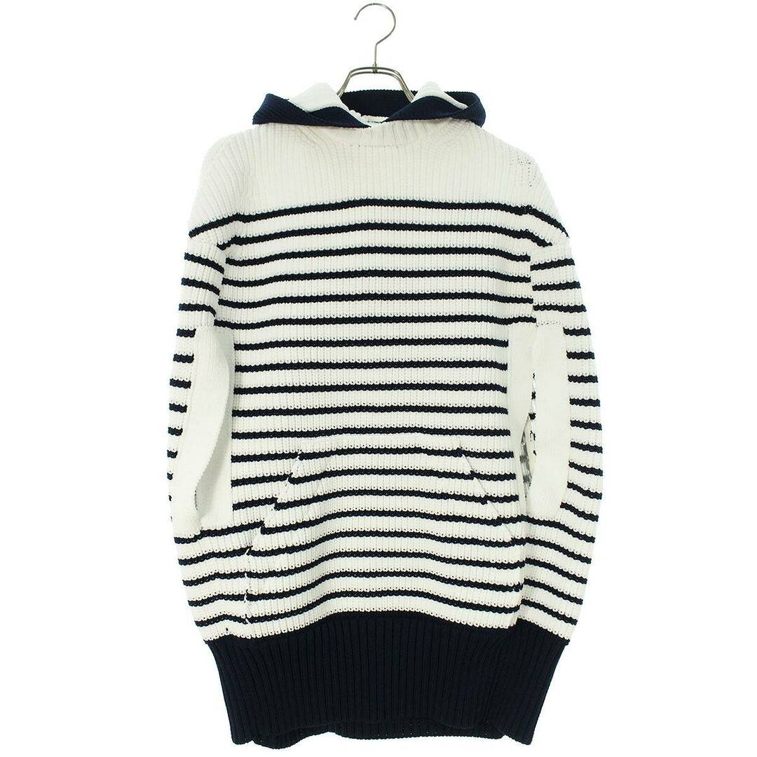 サカイ  23SS  23-06489/Horizontal Stripe Knit Cape ボーダースリーブレスフーデッドニット  レディース 2