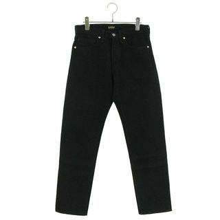 フラットヘッド(THE FLAT HEAD)のザフラットヘッド  FN-PA-DB002 BLACK TAPERED STRAIGHT PANTS ボタンフライテーパードストレートデニムパンツ  メンズ S(デニム/ジーンズ)